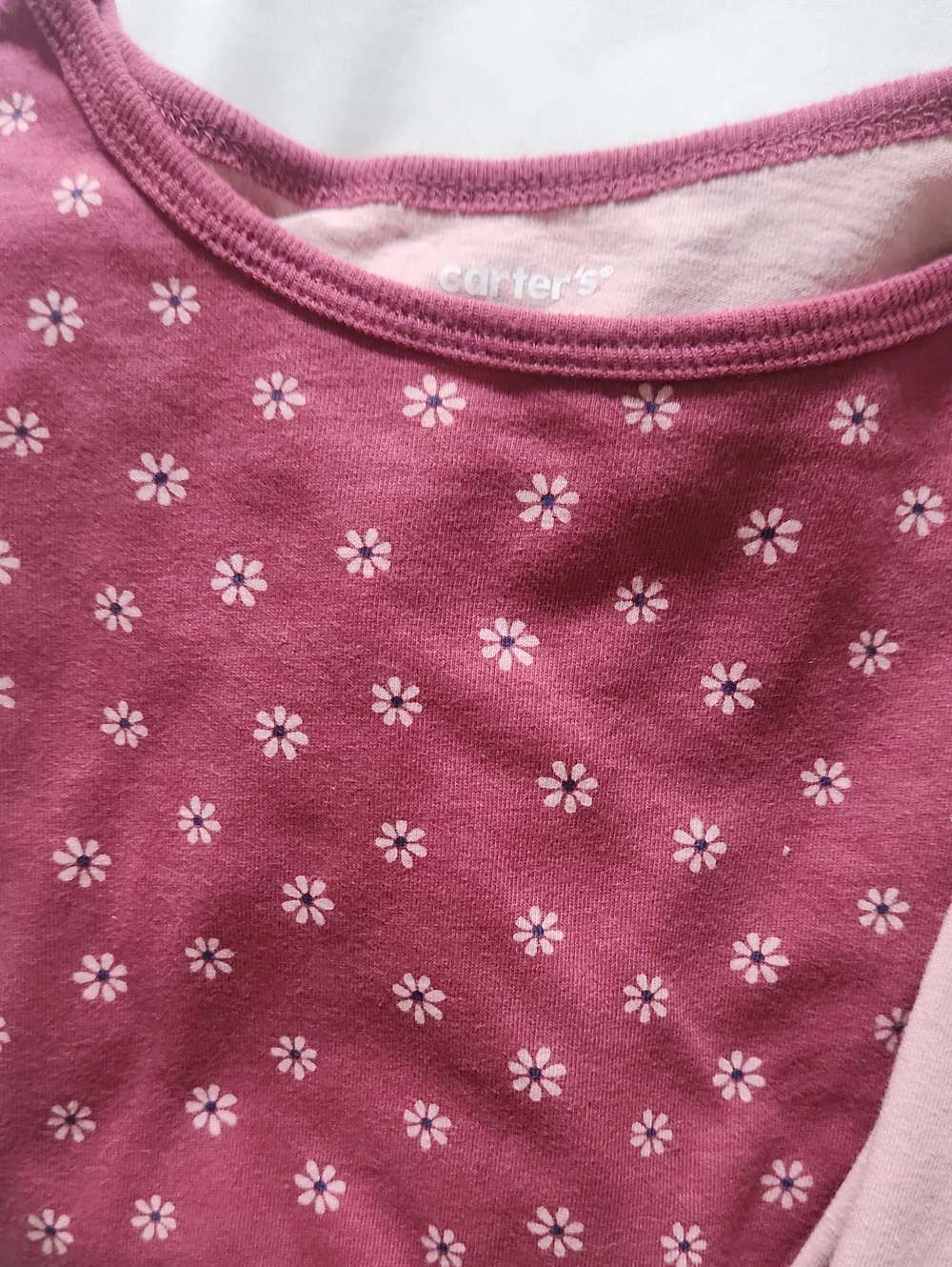 Carter's Pink & Mauve Long-Sleeve Floral and Heart Tee Set